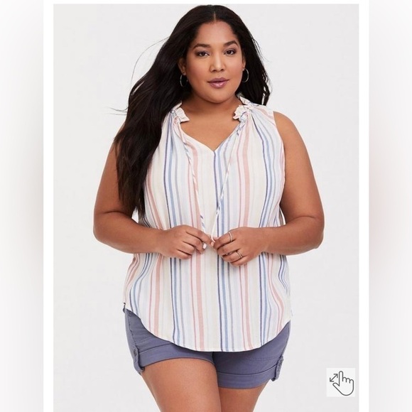 torrid Tops - TORRID Multicolor STRIPE Sleeveless Blouse Size M